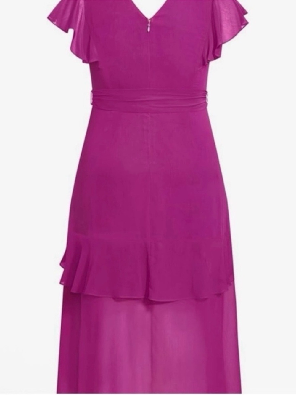 NWT City Chic Size Plus High Low Size XL Magenta Flirty Tiere Maxi Dress - Picture 6 of 11